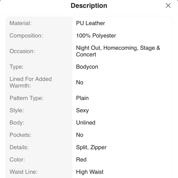 SHEIN Red Faux Leather Pencil Skirt - Picture 14 of 14